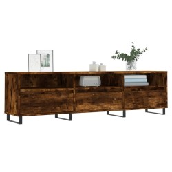 Meuble TV chêne fumé 150x30x44,5 cm bois d'ingénierie 