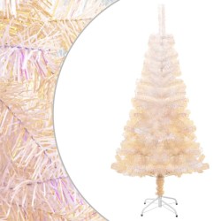 Sapin de Noël artificiel pointes iridescentes Blanc 150 cm PVC 