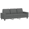 Canapé à 3 places avec repose-pieds Gris foncé 180 cm Tissu 
