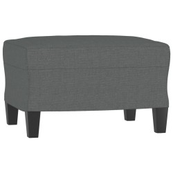 Canapé à 3 places avec repose-pieds Gris foncé 180 cm Tissu 