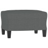 Canapé à 3 places avec repose-pieds Gris foncé 180 cm Tissu 