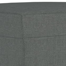 Canapé à 3 places avec repose-pieds Gris foncé 180 cm Tissu 
