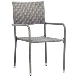 Ensemble à manger de jardin 9pcs gris/noir résine tressée/acier 