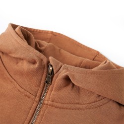 Sweat à capuche enfants demi-fermeture éclair anthracite et cognac 140 