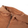Sweat à capuche enfants demi-fermeture éclair anthracite et cognac 140 