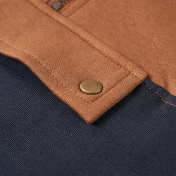 Sweat à capuche enfants demi-fermeture éclair anthracite et cognac 140 