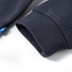 Sweat à capuche enfants demi-fermeture éclair anthracite et cognac 140 