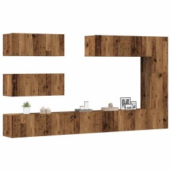 Ensemble de meuble TV mural 7 pcs vieux bois bois d'ingénierie 