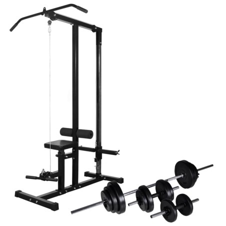 Tour de musculation avec jeu d'haltères et poids 30,5 kg 