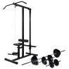 Tour de musculation avec jeu d'haltères et poids 30,5 kg 