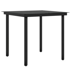 Ensemble à manger de jardin avec coussins 3 pcs noir 