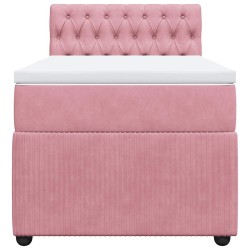 Sommier à lattes de lit avec matelas Rose 90x190 cm Velours 