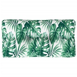 Coussin de palette motif de feuilles 70x40x12 cm tissu 