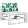 Coussin de palette motif de feuilles 70x40x12 cm tissu 