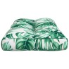 Coussin de palette motif de feuilles 70x40x12 cm tissu 