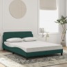 Lit avec matelas vert foncé 140x190 cm velours 