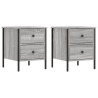 Tables de chevet 2 pcs sonoma gris 40x42x50cm bois d'ingénierie 