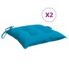 Coussins de chaise lot de 2 bleu clair 40x40x7 cm tissu oxford 