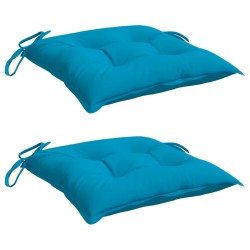 Coussins de chaise lot de 2 bleu clair 40x40x7 cm tissu oxford 