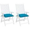 Coussins de chaise lot de 2 bleu clair 40x40x7 cm tissu oxford 