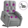 Fauteuil inclinable de massage électrique Gris clair Tissu 