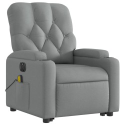 Fauteuil inclinable de massage électrique Gris clair Tissu 