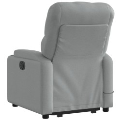 Fauteuil inclinable de massage électrique Gris clair Tissu 
