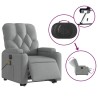 Fauteuil inclinable de massage électrique Gris clair Tissu 