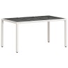 Ensemble à manger de jardin et coussins 5 pcs blanc rotin verre 