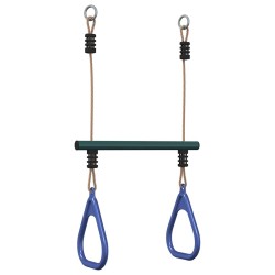 Barre de trapèze et anneaux de gymnastique d'enfants acier 