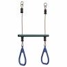 Barre de trapèze et anneaux de gymnastique d'enfants acier 
