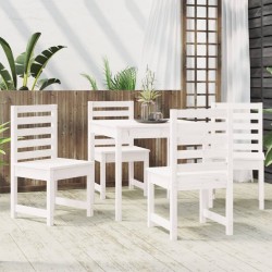Ensemble à manger de jardin 5 pcs blanc bois massif de pin 
