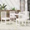 Ensemble à manger de jardin 5 pcs blanc bois massif de pin 