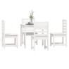 Ensemble à manger de jardin 5 pcs blanc bois massif de pin 