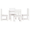 Ensemble à manger de jardin 5 pcs blanc bois massif de pin 