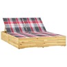 Chaise longue double avec coussins Bois de pin imprégné 
