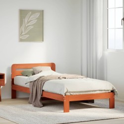 Cadre de lit sans matelas cire marron 90x200 cm bois pin massif 