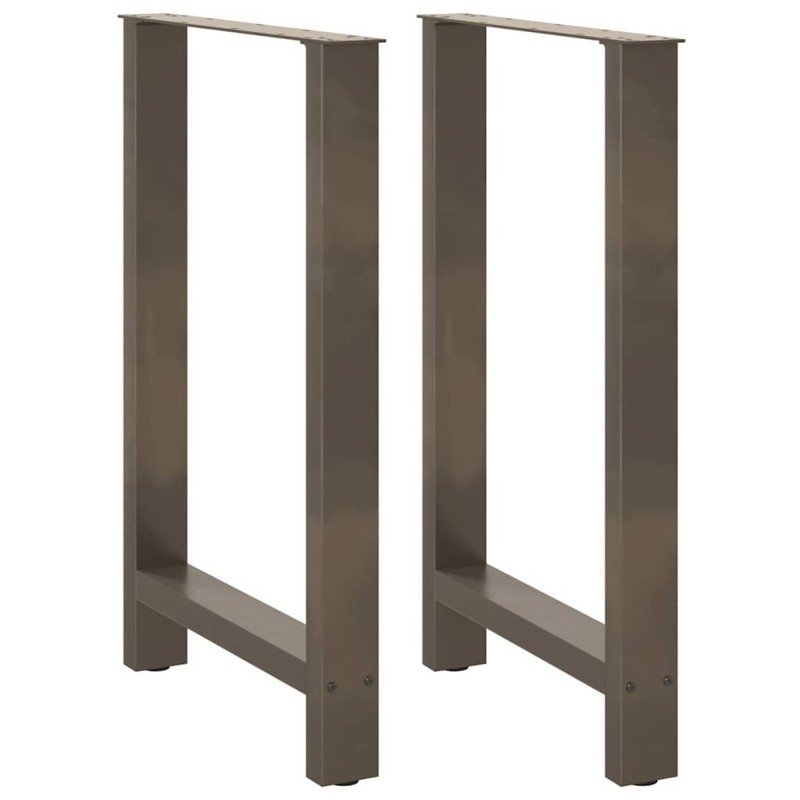 Pieds de table de bar en acier naturel 2 pièces 60 x (90-91) cm Acier 