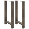 Pieds de table de bar en acier naturel 2 pièces 60 x (90-91) cm Acier 