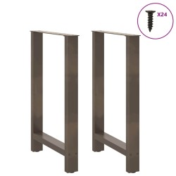 Pieds de table de bar en acier naturel 2 pièces 60 x (90-91) cm Acier 