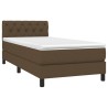 Sommier à lattes de lit et matelas et LED Marron foncé 80x200cm 