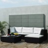 Salon de jardin 5 pcs avec coussins Résine tressée Noir 