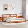 Cadre de lit sans matelas cire marron 200x200cm bois pin massif 