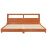 Cadre de lit sans matelas cire marron 200x200cm bois pin massif 