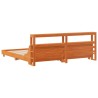 Cadre de lit sans matelas cire marron 200x200cm bois pin massif 
