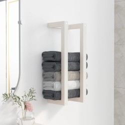 Porte-serviette Blanc 23x18x60 cm Bois de pin massif 