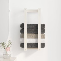 Porte-serviette Blanc 23x18x60 cm Bois de pin massif 