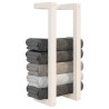 Porte-serviette Blanc 23x18x60 cm Bois de pin massif 