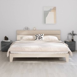 Tables de chevet HAMAR 2pcs Gris foncé 40x35x44,5cm Bois massif 