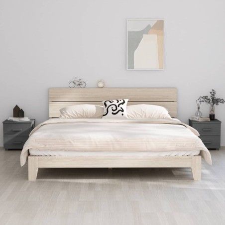 Tables de chevet HAMAR 2pcs Gris foncé 40x35x44,5cm Bois massif 